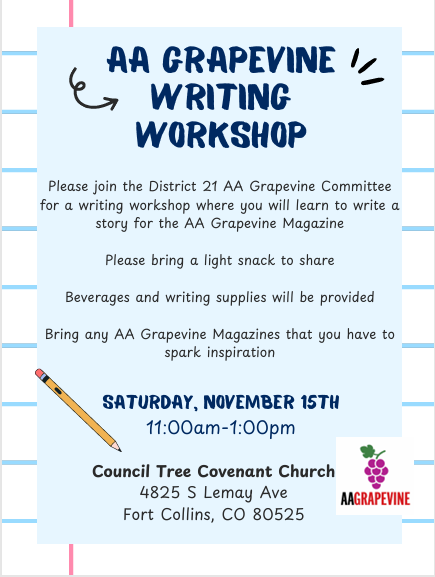 AA Grapevine Writing Workshop